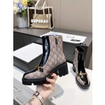 Gucci Vintage British Front Metal Logo Decorative Boots