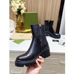 Gucci Vintage British Front Metal Logo Decorative Boots