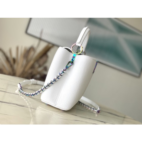 𝐋𝐎𝐔𝐈𝐒𝐕𝐔𝐈𝐓𝐓𝐎𝐍 M22054 White Colorful Gold Buckle Small Capsines BB Handbag