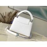 𝐋𝐎𝐔𝐈𝐒𝐕𝐔𝐈𝐓𝐓𝐎𝐍 M22606 White Colorful Gold Buckle Mini Capsines BB Handbag