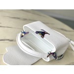 𝐋𝐎𝐔𝐈𝐒𝐕𝐔𝐈𝐓𝐓𝐎𝐍 M22606 White Colorful Gold Buckle Mini Capsines BB Handbag