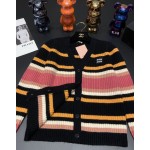 MIU MIU Colorful Stripe Sweater Cardigan
