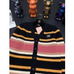 MIU MIU Colorful Stripe Sweater Cardigan