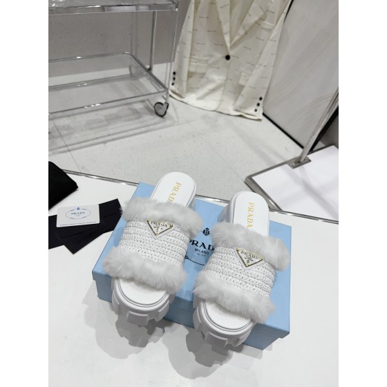 Prada plush slipper series