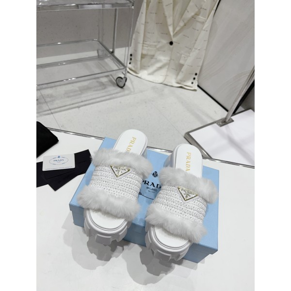 Prada plush slipper series