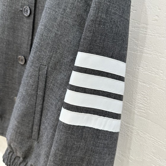 Thom Browne British style grey wool worsted jacket