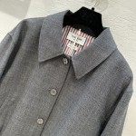 Thom Browne British style grey wool worsted jacket