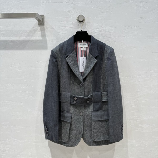 Thom brown casual set grey mixed wool suit jacket
