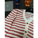 DIOR knitted red striped cardigan