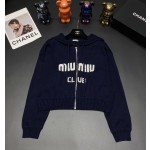 MIU MIU Hooded Zipper Cardigan