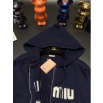 MIU MIU Hooded Zipper Cardigan
