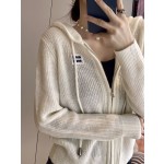 MIU MIU 23 PRE Autumn New Hooded Zipper Cardigan