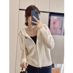 MIU MIU 23 PRE Autumn New Hooded Zipper Cardigan