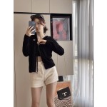 MIU MIU 23 PRE Autumn New Hooded Zipper Cardigan