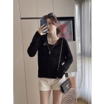 MIU MIU 23 PRE Autumn New Hooded Zipper Cardigan