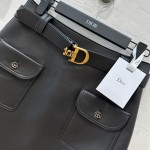 Dior 23 Early Autumn New Goddess Leather Half Skirt
