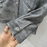 Chanel Medieval Set Lapel Leather Jacket Coat