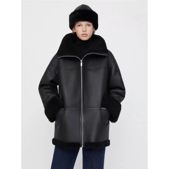 Leather and fur integrated B22 (consult customer service to confirm the size before placing an order for customized products)