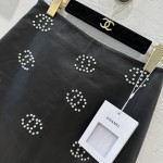 Chanel Small Fragrance Pearl Button Logo Temperament Half Dress