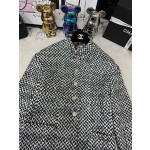 CHANEL High Order Handmade Square Sequin Twill Soft Wool Stand Neck Coat