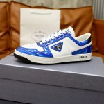 Prada calf leather stitching, hand stitched marker line shoes