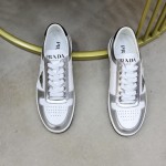 Prada calf leather stitching, hand stitched marker line shoes