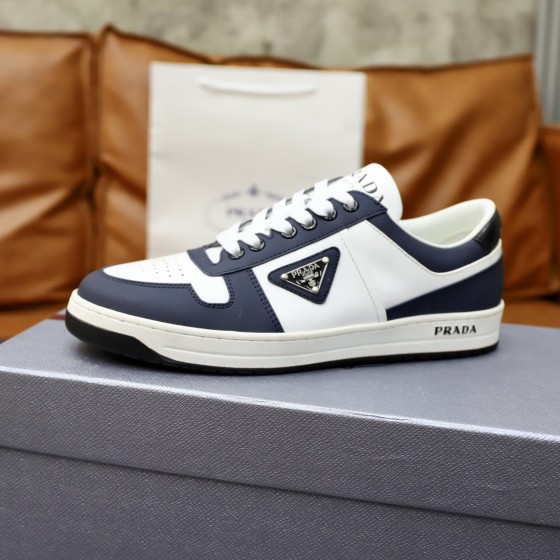 Prada calf leather stitching, hand stitched marker line shoes