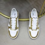Prada calf leather stitching, hand stitched marker line shoes