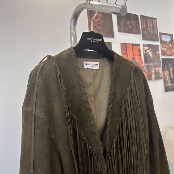 Saint Laurent imported suede leather stitching with tassels for decorative tassels made of full leather