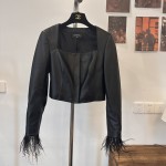 Chanel Imported Lambskin Spliced Feather