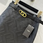 FendI 23 New Early Autumn Craft Embossed Genuine Leather Half Skirt
