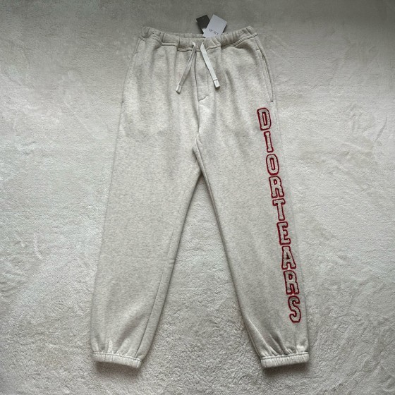 Dior Heavy Industry Large Letter Toothbrush Embroidery Sports Casual Fleece Pants