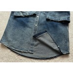 Balenciaga washed light blue denim short sleeved shirt jacket