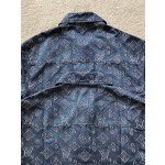 Louis Vuitton Heavy Industry Sheared Old Flower Polo Collar Short Sleeve Denim Coat