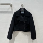 Prada Handmade Fur Pocket Double sided Cashmere Short Coat