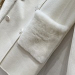Prada handmade fur pocket double-sided cashmere coat