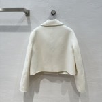 Prada Handmade Fur Pocket Double sided Cashmere Short Coat