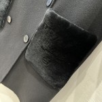 Prada handmade fur pocket double-sided cashmere coat