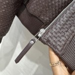 Bottega Veneta Baseball Jersey Woven Sheepskin Coat