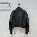 Bottega Veneta Andiamo Woven Sheepskin Jacket Coat