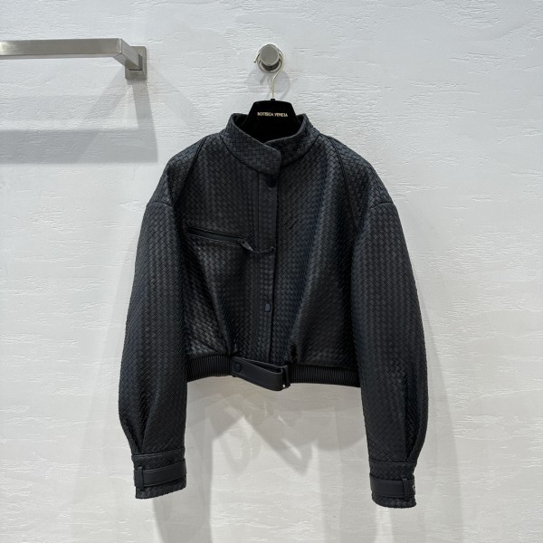 Bottega Veneta Andiamo Woven Sheepskin Jacket Coat