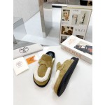Hermes plush half slippers