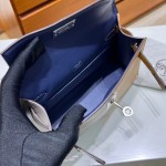 Kellymini 19cm Three Panel Color Ck18 Elephant Grey/2S Sesame Inner Panel Deep Sea Blue Silver Button