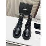 CHANEL strap design boots