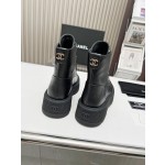 CHANEL strap design boots