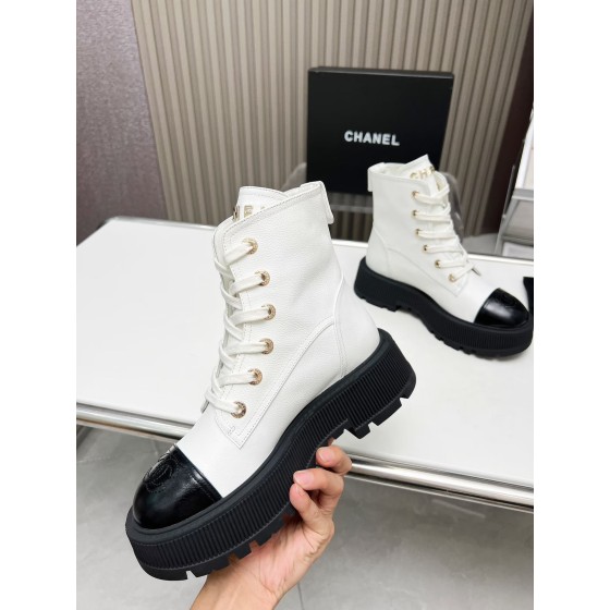 CHANEL strap design boots