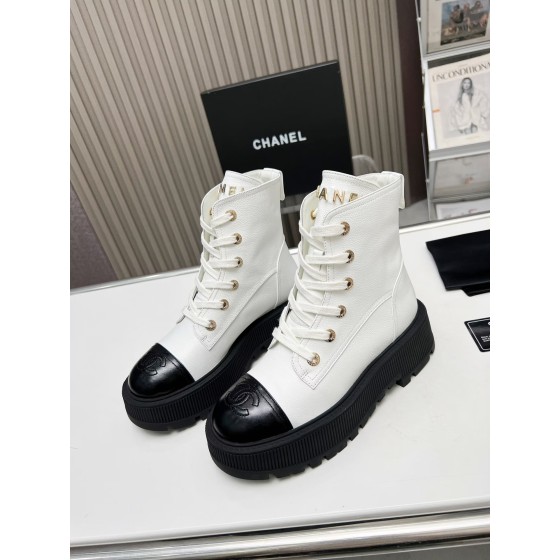 CHANEL strap design boots