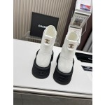 CHANEL strap design boots