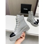 CHANEL strap design boots