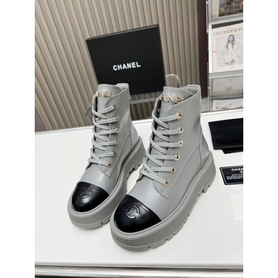 CHANEL strap design boots